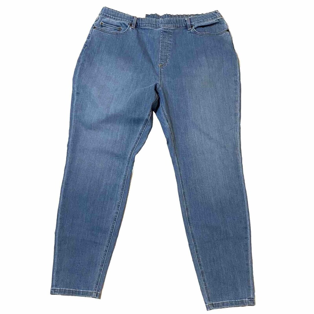 L.L. Bean Womens Jeans Size 20 Plus Size Blue Favorite Fit Mom High Rise Stretch